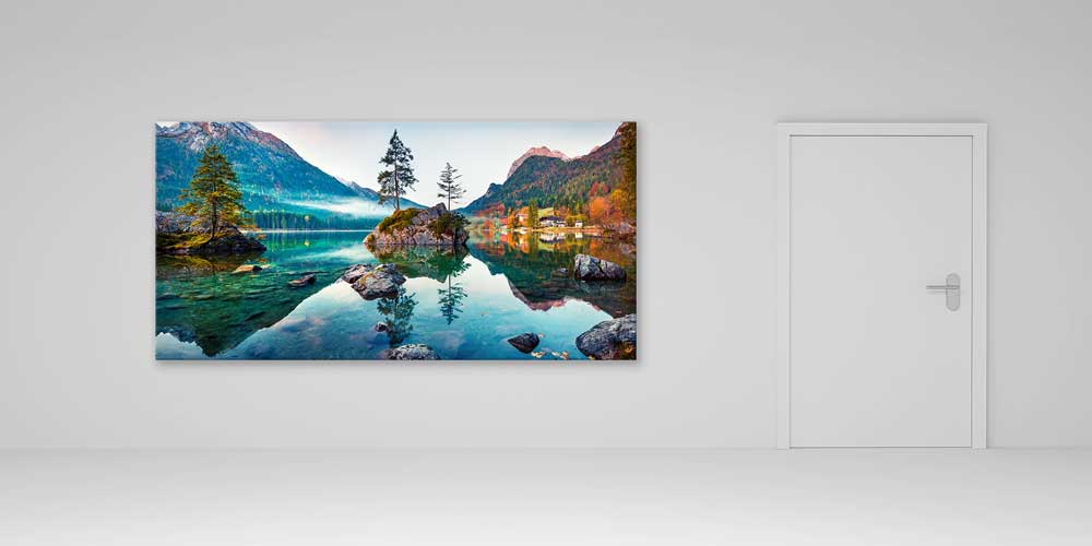 Sakin Göl & Dağ Yansıması Büyük Ebat Duvar Dekoru 14260