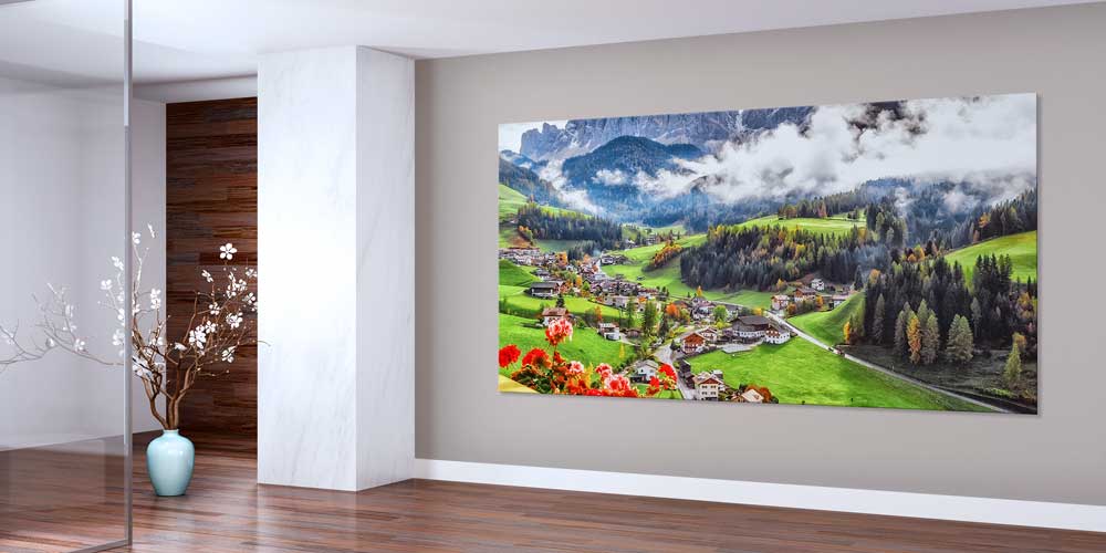 Alp Vadisi Sisli Köy Manzarası Büyük Ebat Duvar Dekoru 14243