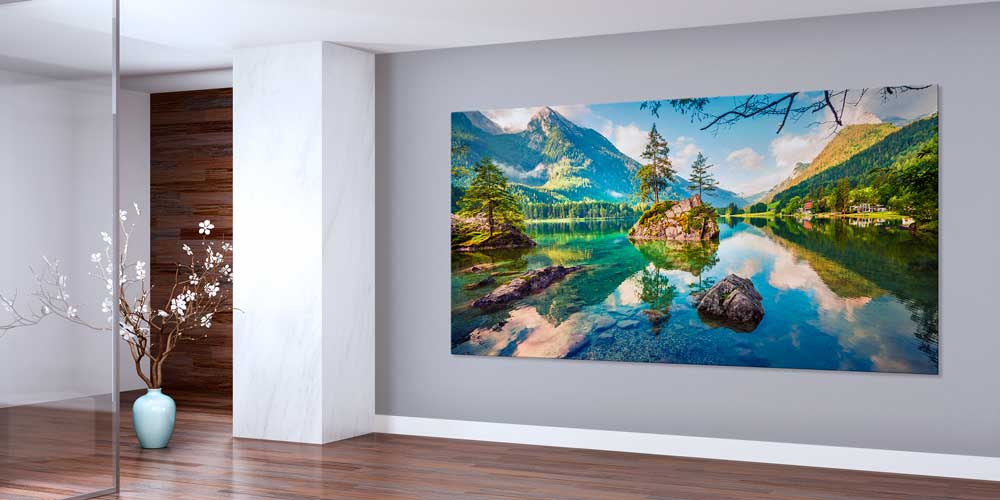 Dağların Yansıdığı Sakin Göl Manzaralı Büyük Ebat Duvar Dekoru 14257
