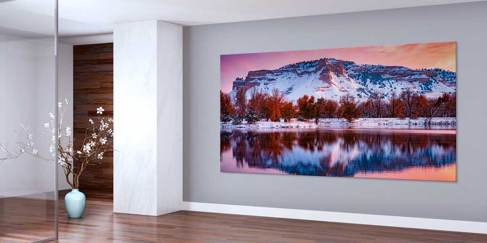 Göl Yansımalı Karlı Dağ Manzarası Büyük Ebat Duvar Dekor Ürünü 14172