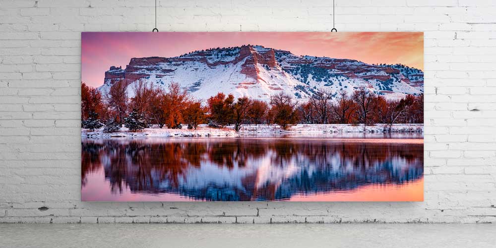 Göl Yansımalı Karlı Dağ Manzarası Büyük Ebat Duvar Dekor Ürünü 14172