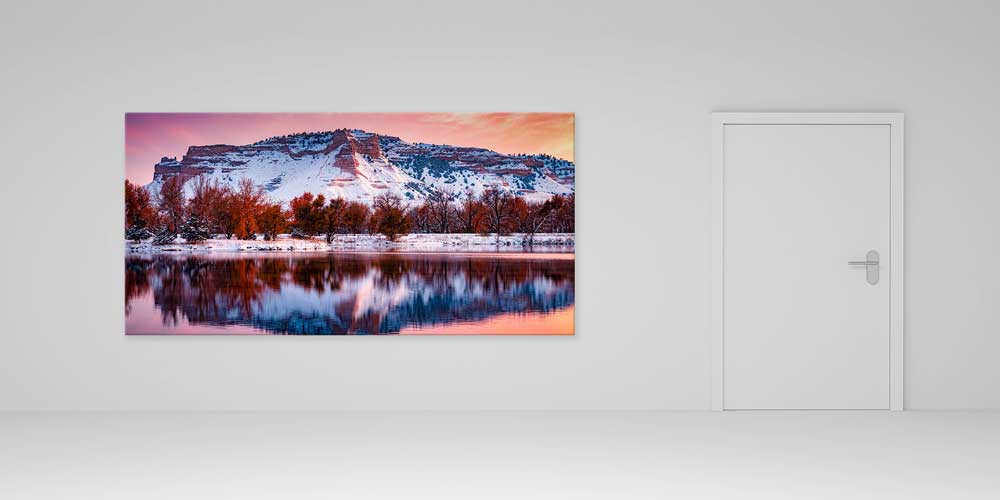 Göl Yansımalı Karlı Dağ Manzarası Büyük Ebat Duvar Dekor Ürünü 14172