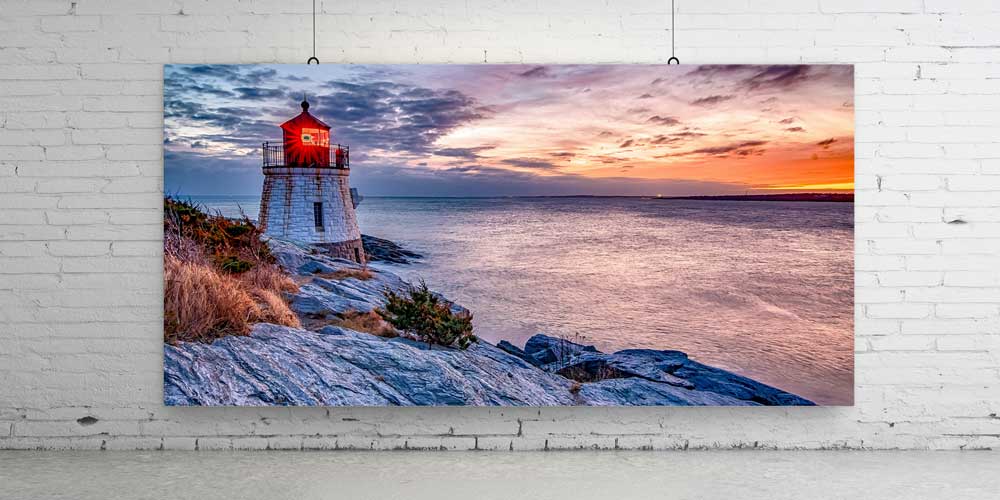 Deniz Feneri ve Gün Batımı Manzarası Büyük Ebat Duvar Dekor Ürünü 14173