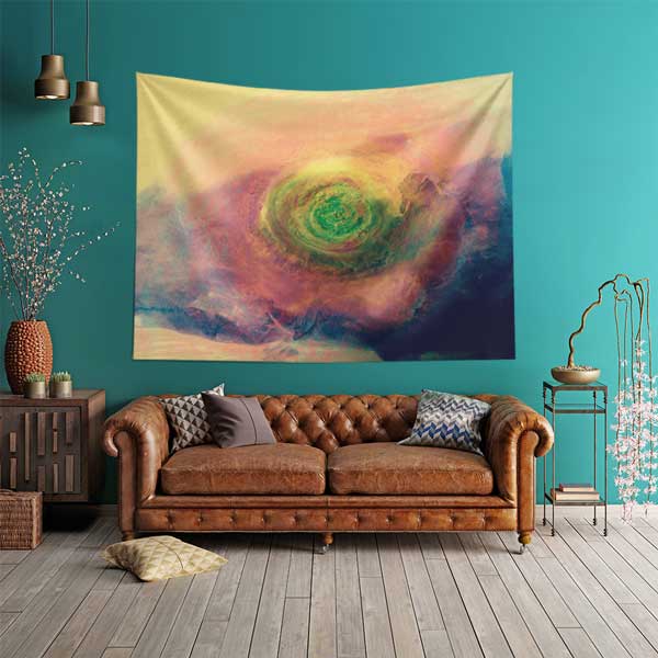 Soyut Renk Spiral Sanat Kompozisyonu Duvar Örtüsü Kumaş Baskı 14276