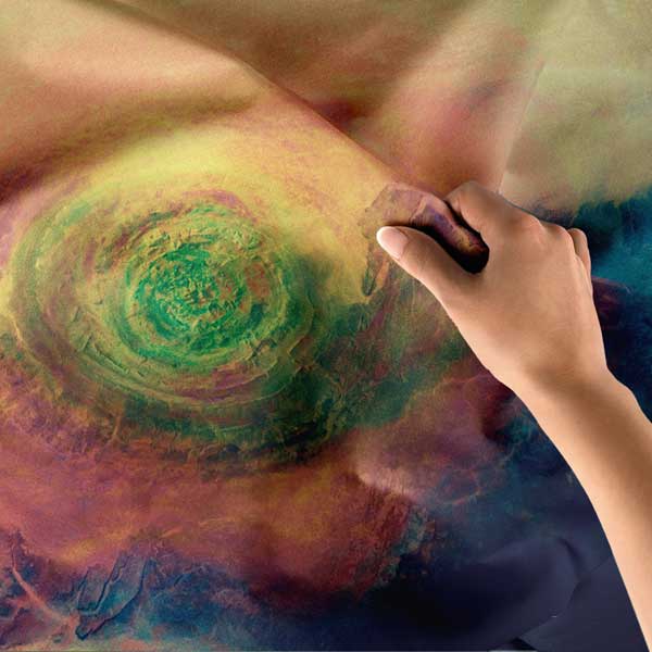 Soyut Renk Spiral Sanat Kompozisyonu Duvar Örtüsü Kumaş Baskı 14276