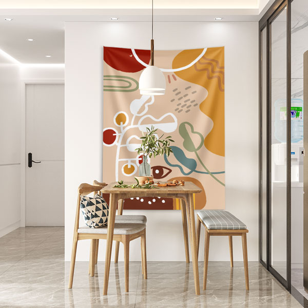 Soyut Güneş ve Doğal Formlar Minimal Duvar Örtüsü – Modern Sanat Dekoru 6271