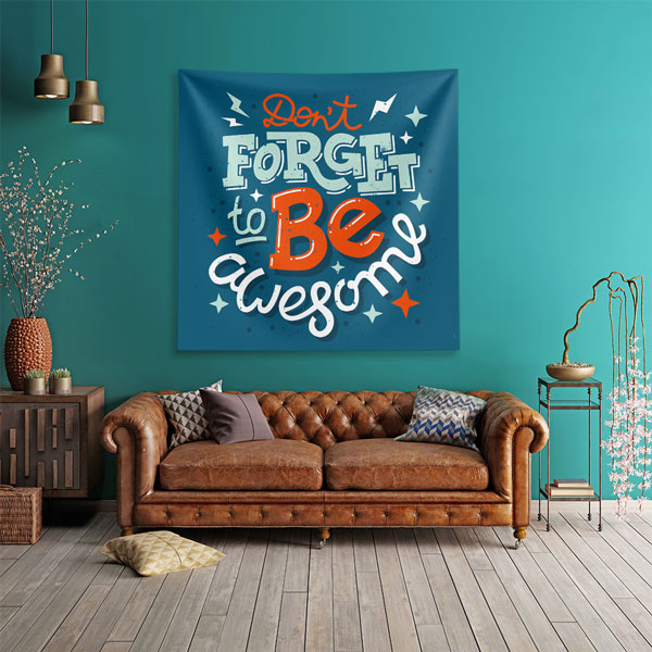 Motivasyon Duvar Örtüsü - Don't Forget to Be Awesome 7613