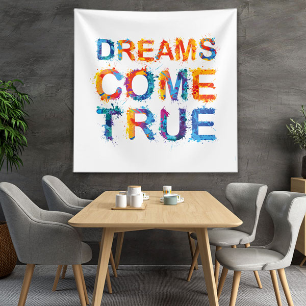Motivasyon Duvar Örtüsü - Dreams Come True 7614