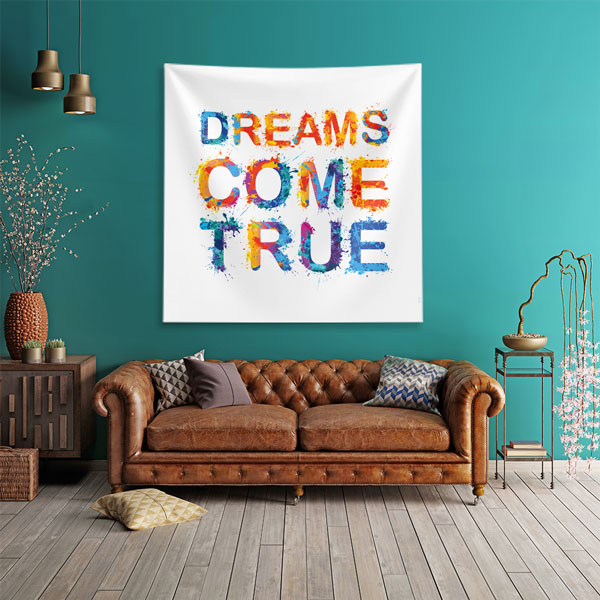 Motivasyon Duvar Örtüsü - Dreams Come True 7614