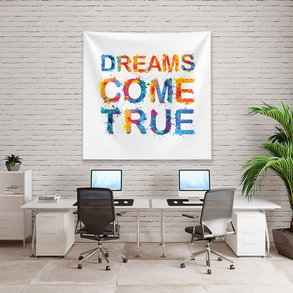 Motivasyon Duvar Örtüsü - Dreams Come True 7614