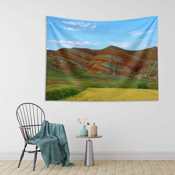 wall-tapestry-art-11655-02 Doğu Anadolu Renkli Dağ Formasyonları Doğa Manzarası Duvar Örtüsü 11655