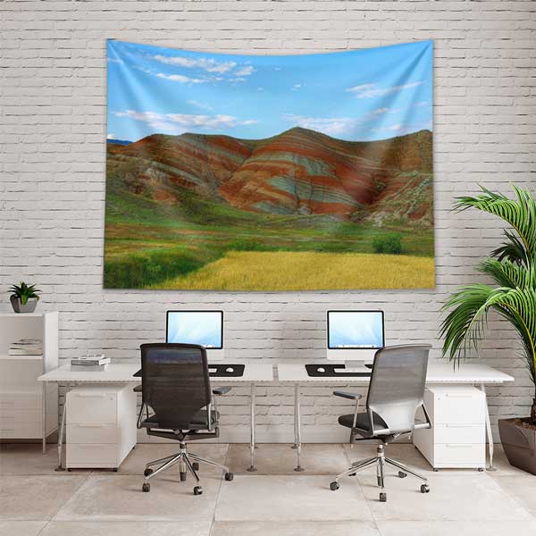 wall-tapestry-art-11655-03 Doğu Anadolu Renkli Dağ Formasyonları Doğa Manzarası Duvar Örtüsü 11655