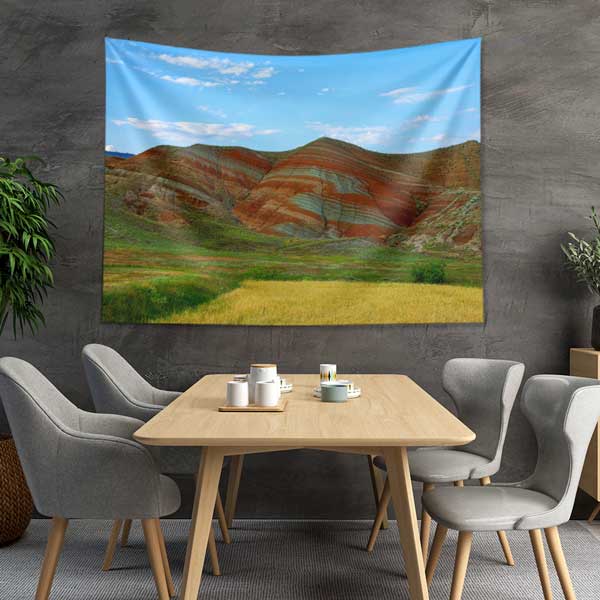 wall-tapestry-art-11655-04 Doğu Anadolu Renkli Dağ Formasyonları Doğa Manzarası Duvar Örtüsü 11655