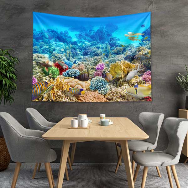 Tropikal Mercan Resifleri ve Deniz Altı Yaşamı Duvar Örtüsü 14302