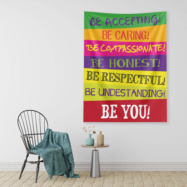 Motivasyon Duvar Örtüsü - Be Accepting Be Respectful Be You 7636