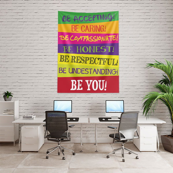 Motivasyon Duvar Örtüsü - Be Accepting Be Respectful Be You 7636