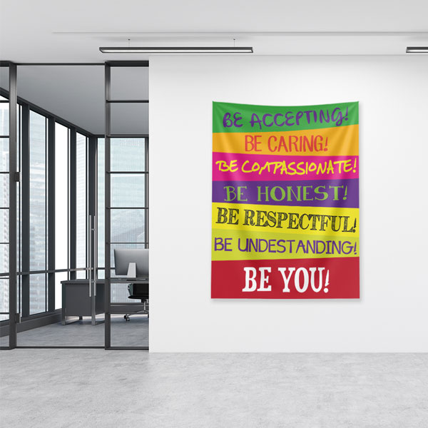 Motivasyon Duvar Örtüsü - Be Accepting Be Respectful Be You 7636