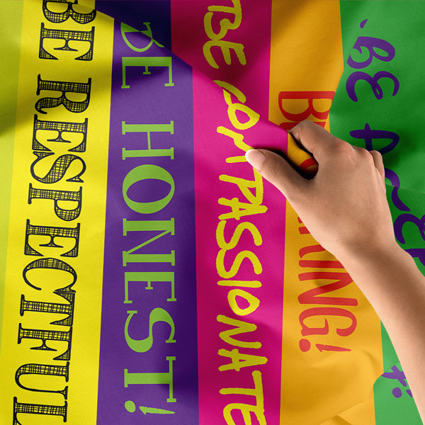 Motivasyon Duvar Örtüsü - Be Accepting Be Respectful Be You 7636