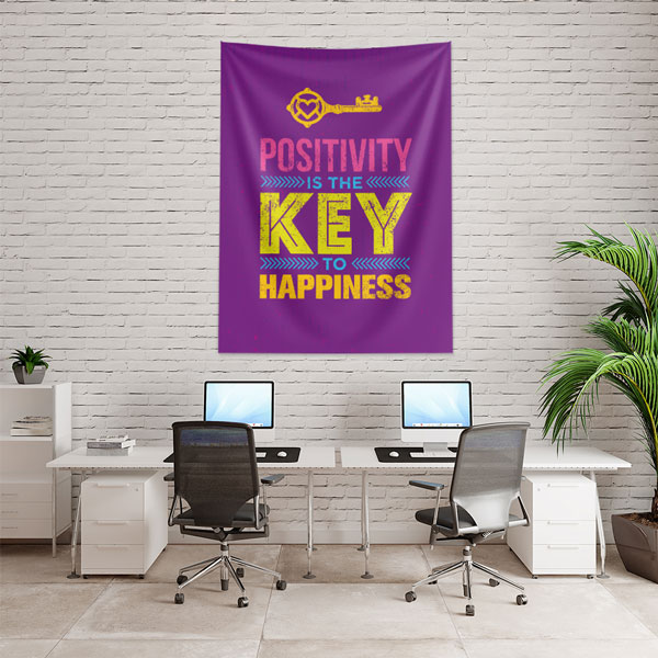 Motivasyon Duvar Örtüsü - Positivity Is The Key To Happiness 7643