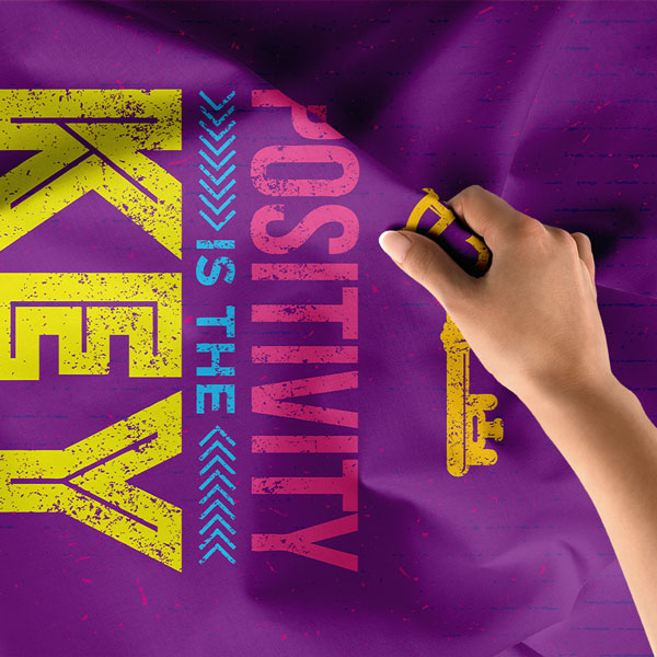 Motivasyon Duvar Örtüsü - Positivity Is The Key To Happiness 7643