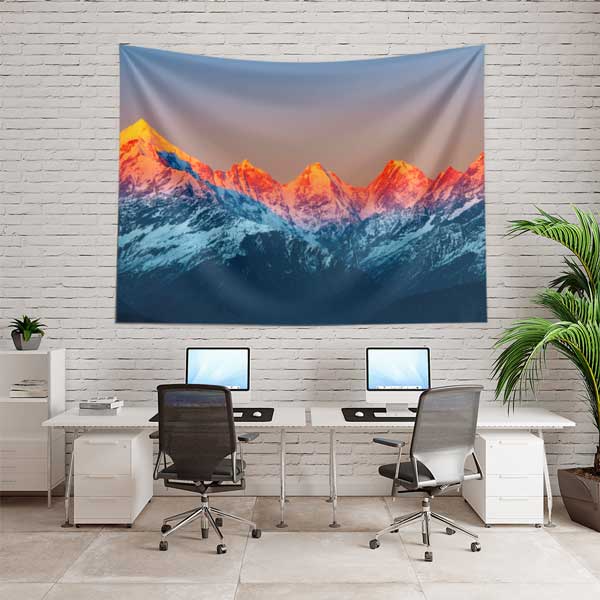 wall-tapestry-poster-14292-02 Gün Doğumunda Kızıl Dağ Zirveleri Duvar Örtüsü 14292