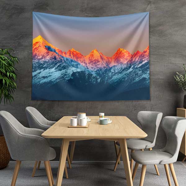 wall-tapestry-poster-14292-03 Gün Doğumunda Kızıl Dağ Zirveleri Duvar Örtüsü 14292