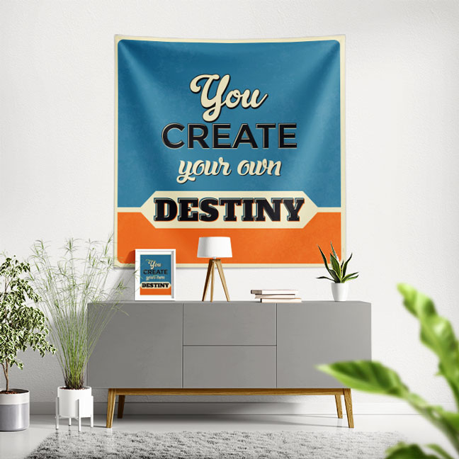 wall-tapestry-workplace-7622-00 Motivasyon Duvar Örtüsü - You Create Your Own Destiny 7622