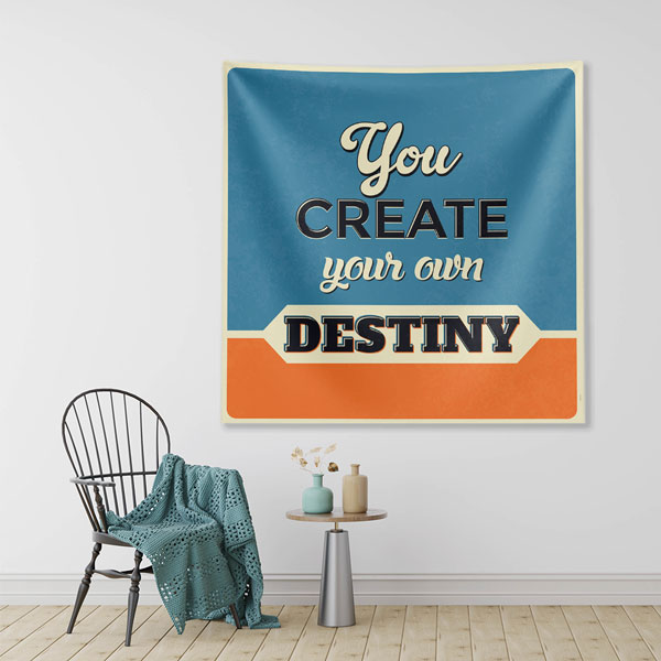 wall-tapestry-workplace-7622-01 Motivasyon Duvar Örtüsü - You Create Your Own Destiny 7622