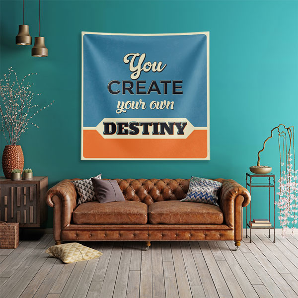 wall-tapestry-workplace-7622-02 Motivasyon Duvar Örtüsü - You Create Your Own Destiny 7622