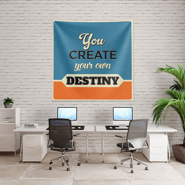 wall-tapestry-workplace-7622-03 Motivasyon Duvar Örtüsü - You Create Your Own Destiny 7622