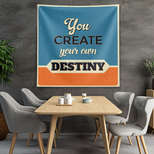 wall-tapestry-workplace-7622-04 Motivasyon Duvar Örtüsü - You Create Your Own Destiny 7622