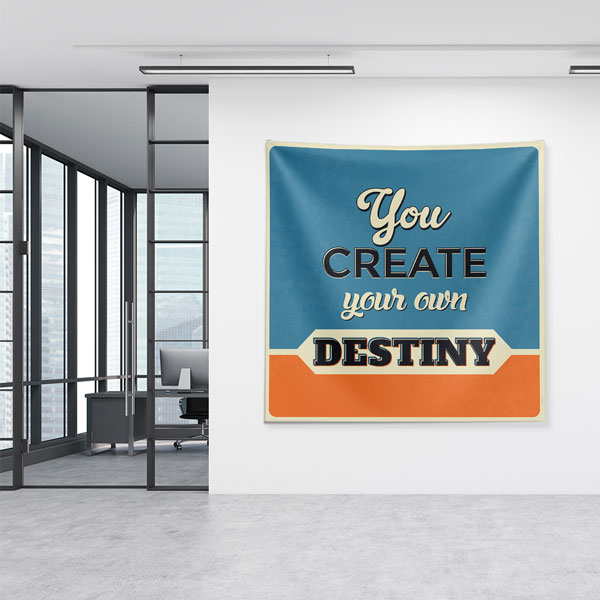 wall-tapestry-workplace-7622-05 Motivasyon Duvar Örtüsü - You Create Your Own Destiny 7622
