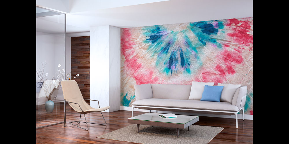 Renk Patlamalı Soyut Duvar Kağıdı 7430