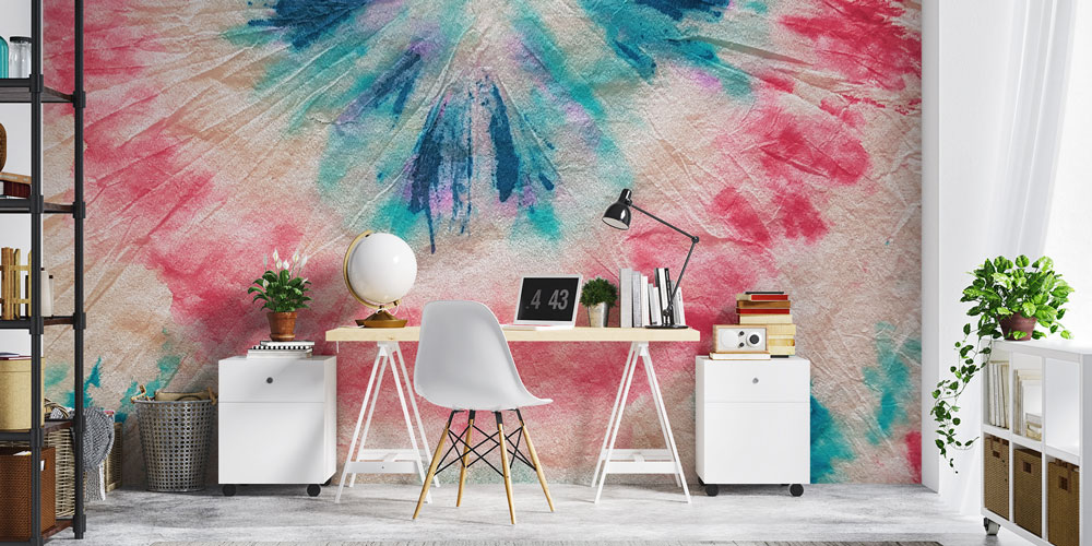 Renk Patlamalı Soyut Duvar Kağıdı 7430