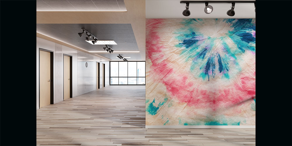 Renk Patlamalı Soyut Duvar Kağıdı 7430