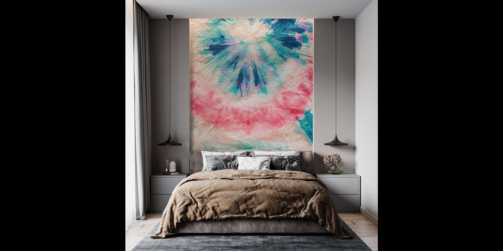 Renk Patlamalı Soyut Duvar Kağıdı 7430