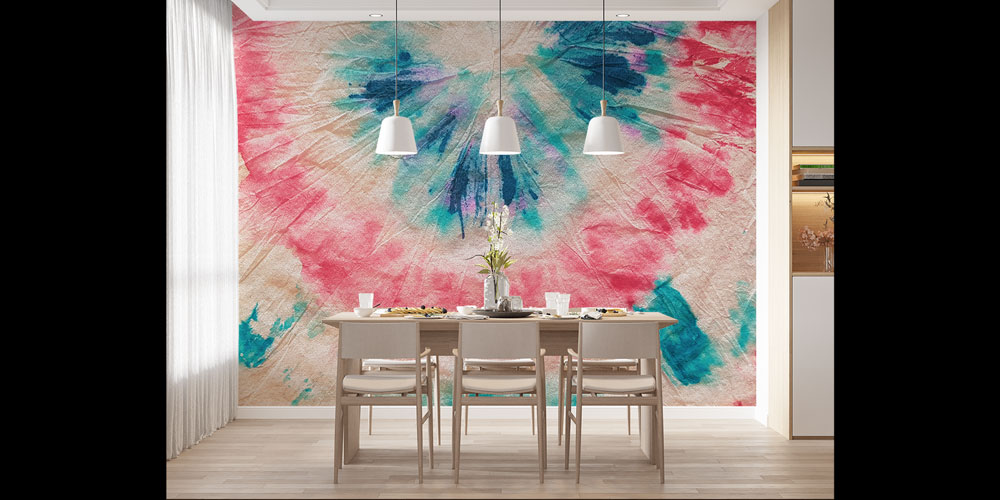 Renk Patlamalı Soyut Duvar Kağıdı 7430