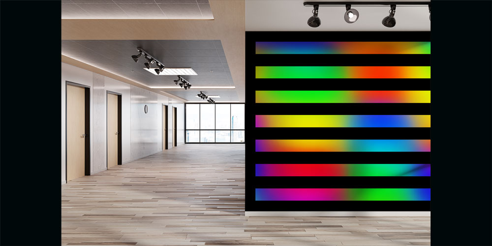 Gökkuşağı Renk Geçişli Şeritli Modern Duvar Kağıdı 7435