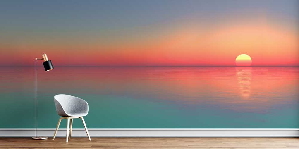 Sakin Deniz Gün Batımı Manzaralı Duvar Kağıdı 7440