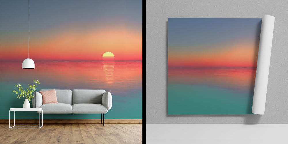 Sakin Deniz Gün Batımı Manzaralı Duvar Kağıdı 7440