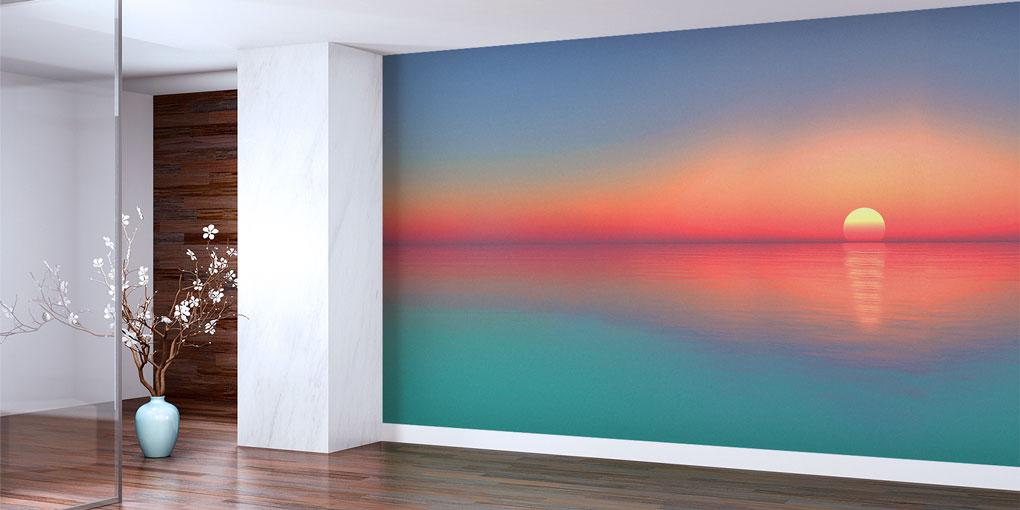 Sakin Deniz Gün Batımı Manzaralı Duvar Kağıdı 7440