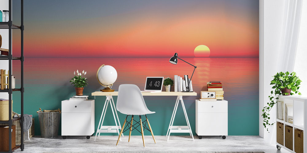 Sakin Deniz Gün Batımı Manzaralı Duvar Kağıdı 7440