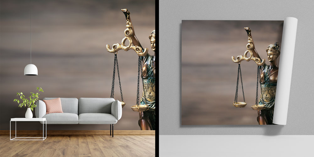 wall-wallpaper-design-5277-00 Adalet Heykeli Temalı Hukuk Duvar Kağıdı – Hukuk Büroları için Dekoratif Tasarım 5277