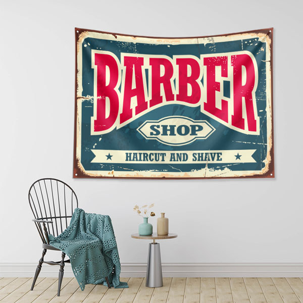 wallart-decor-barber-5735-02 Retro Barber Shop Tasarımlı Berber Duvar Örtüsü 5735