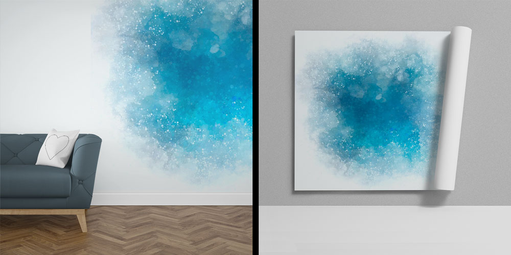 Mavi Soyut Doku Efektli Duvar Kağıdı 4167