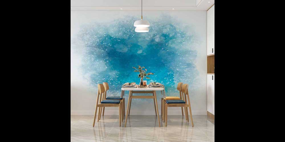 Mavi Soyut Doku Efektli Duvar Kağıdı 4167