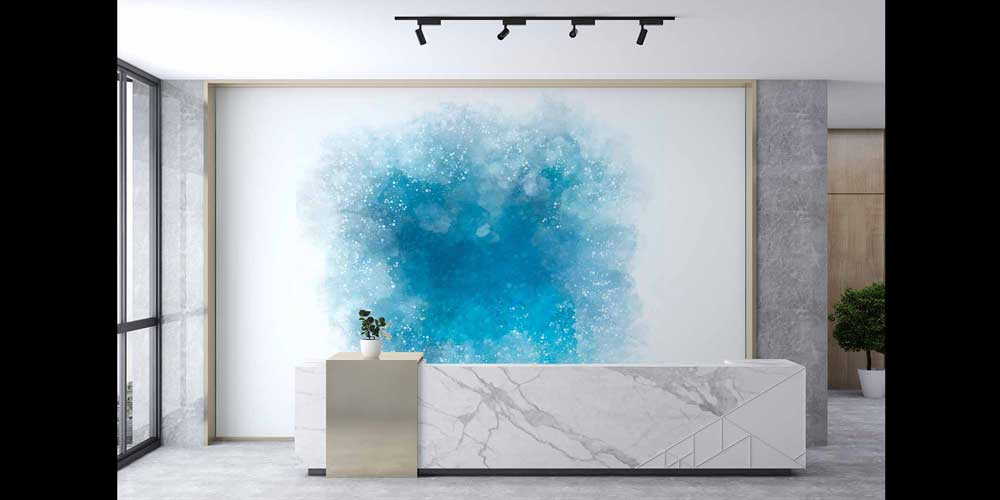 Mavi Soyut Doku Efektli Duvar Kağıdı 4167