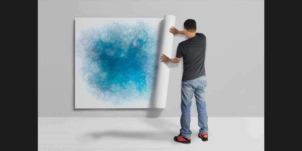 Mavi Soyut Doku Efektli Duvar Kağıdı 4167