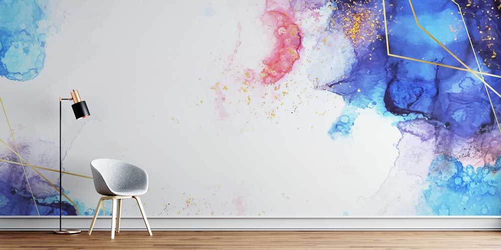 Altın Detaylı Soyut Sanat Duvar Kağıdı 4172