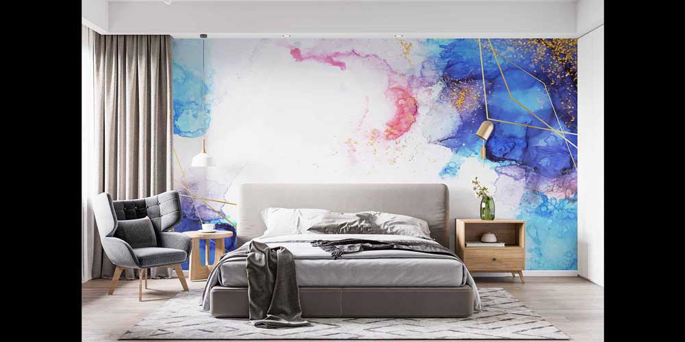 Altın Detaylı Soyut Sanat Duvar Kağıdı 4172